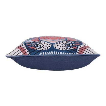 Gaia Cotton Poly Filled Pillow in Red/Blue, 20" x 20"