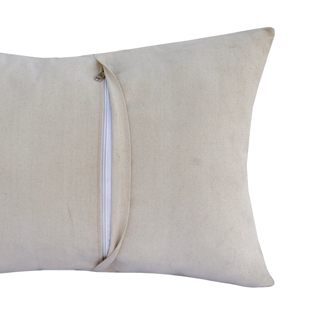 Austin Leather blend Poly Filled Pillow in Ivory, 16" x 24"