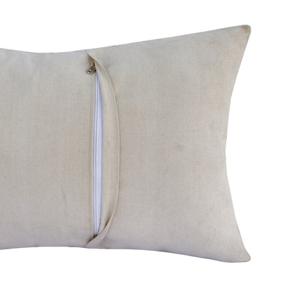 Austin Leather blend Poly Filled Pillow in Ivory, 16" x 24"