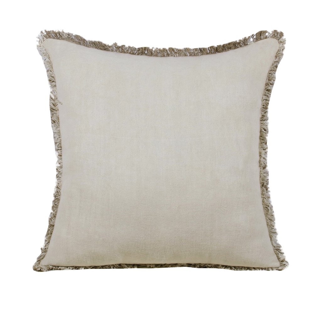 Estate Linen Poly Filled Pillow in Tan/Ivory, 20" x 20"