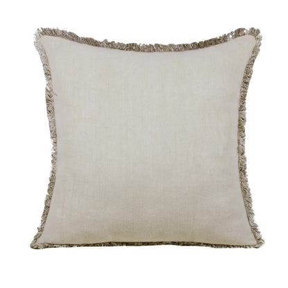 Estate Linen Poly Filled Pillow in Tan/Ivory, 20" x 20"