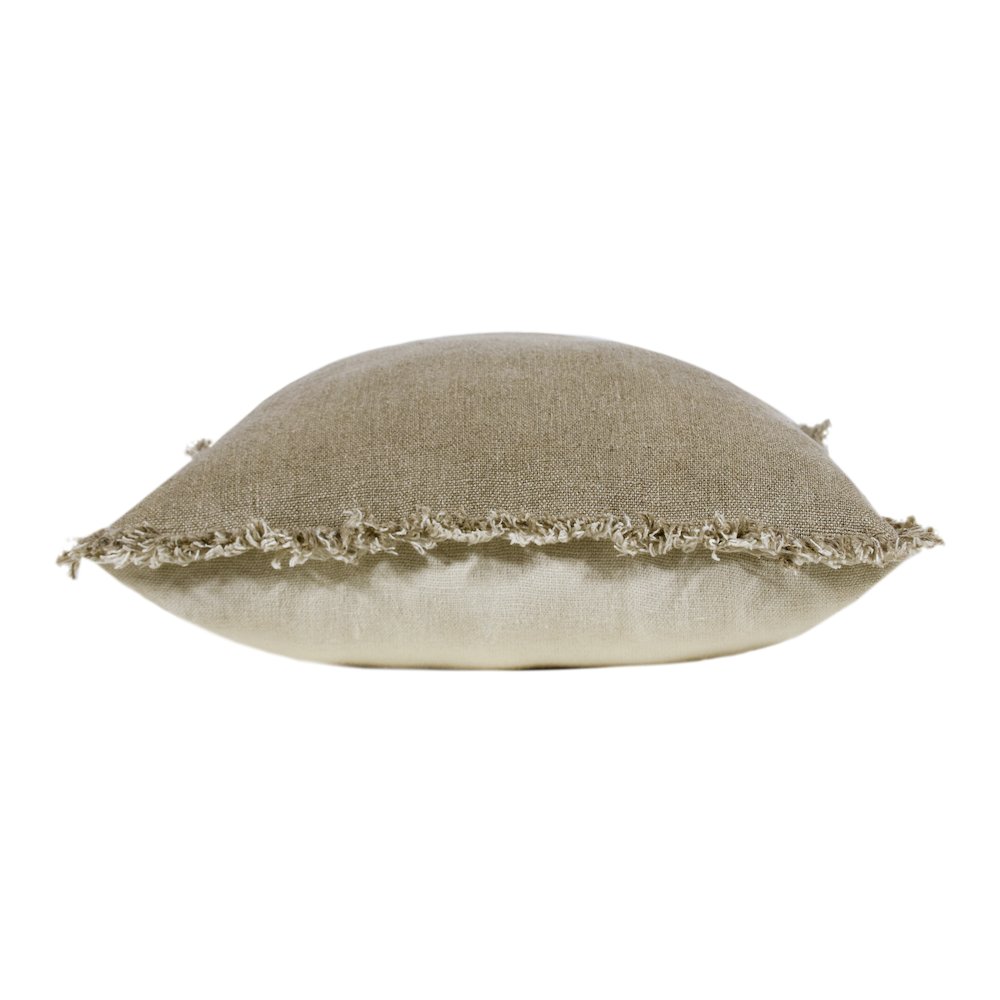 Estate Linen Poly Filled Pillow in Tan/Ivory, 20" x 20"