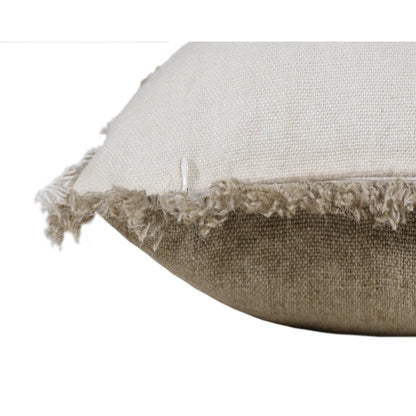 Estate Linen Poly Filled Pillow in Tan/Ivory, 20" x 20"