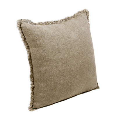 Estate Linen Poly Filled Pillow in Tan/Ivory, 20" x 20"