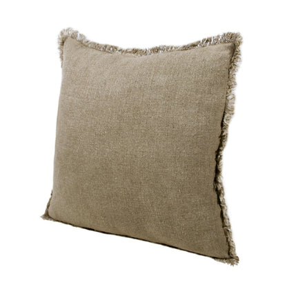 Estate Linen Poly Filled Pillow in Tan/Ivory, 20" x 20"