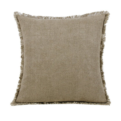 Estate Linen Poly Filled Pillow in Tan/Ivory, 20" x 20"