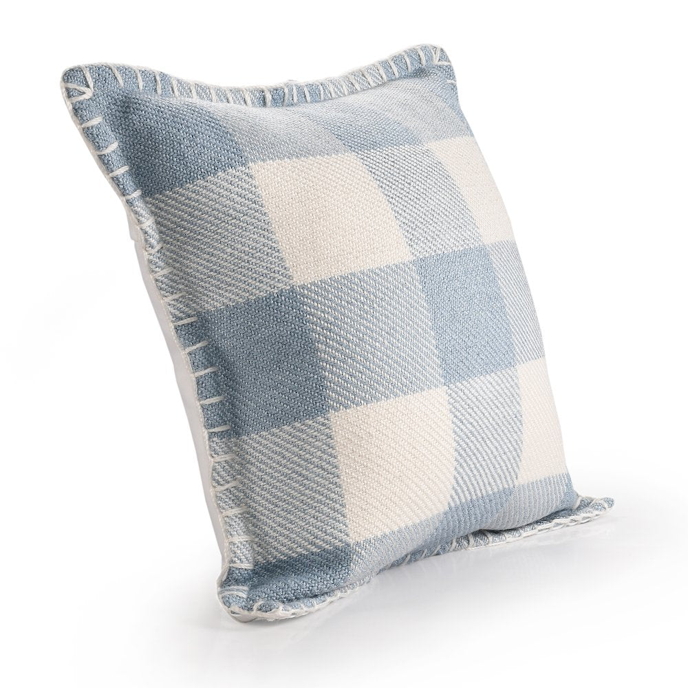 Denver Performance Poly Filled Pillow in Blue/Ivory, 20" x 20"