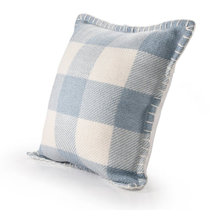 Denver Performance Poly Filled Pillow in Blue/Ivory, 20" x 20"