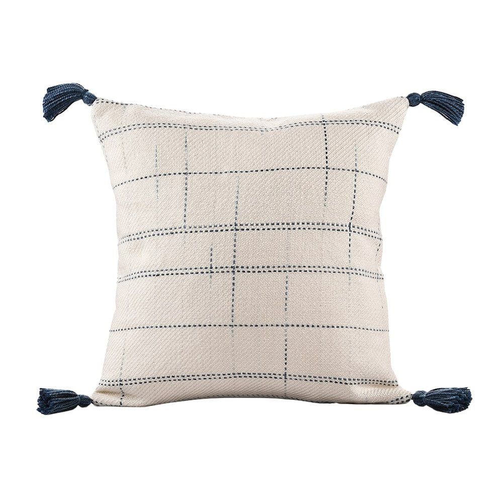 Denver Performance Poly Filled Pillow in Blue/Ivory, 20" x 20"