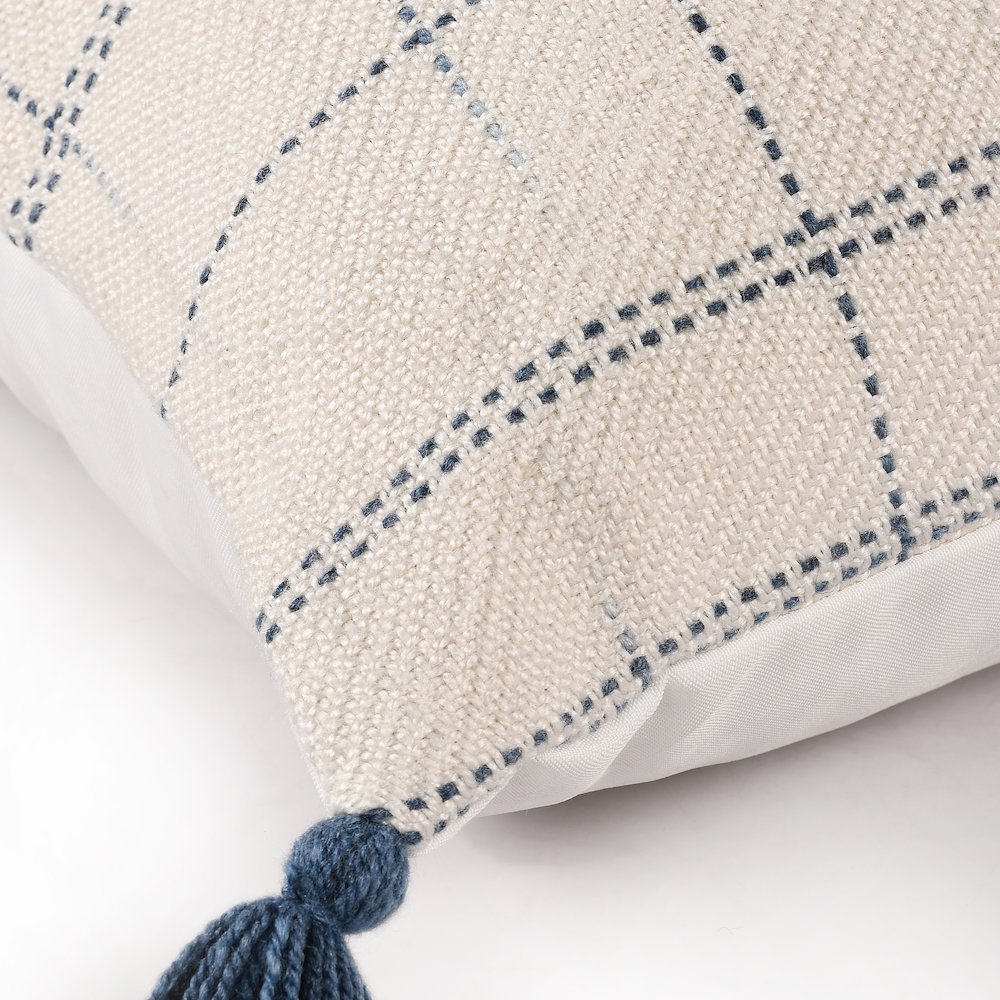 Denver Performance Poly Filled Pillow in Blue/Ivory, 20" x 20"