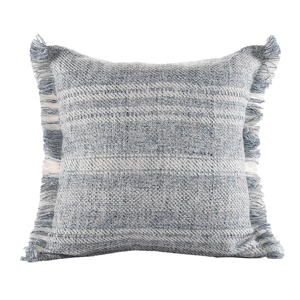 Denver Performance Poly Filled Pillow in Blue/Ivory, 20" x 20"