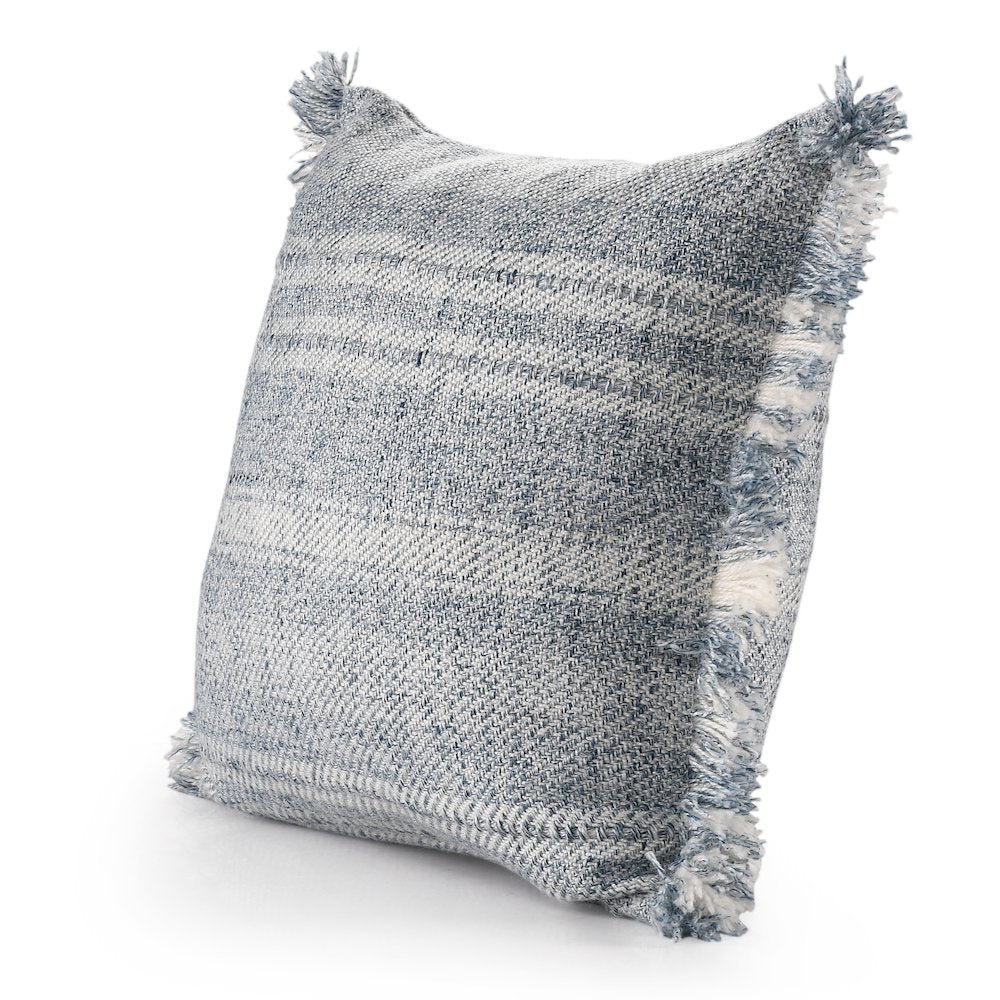 Denver Performance Poly Filled Pillow in Blue/Ivory, 20" x 20"