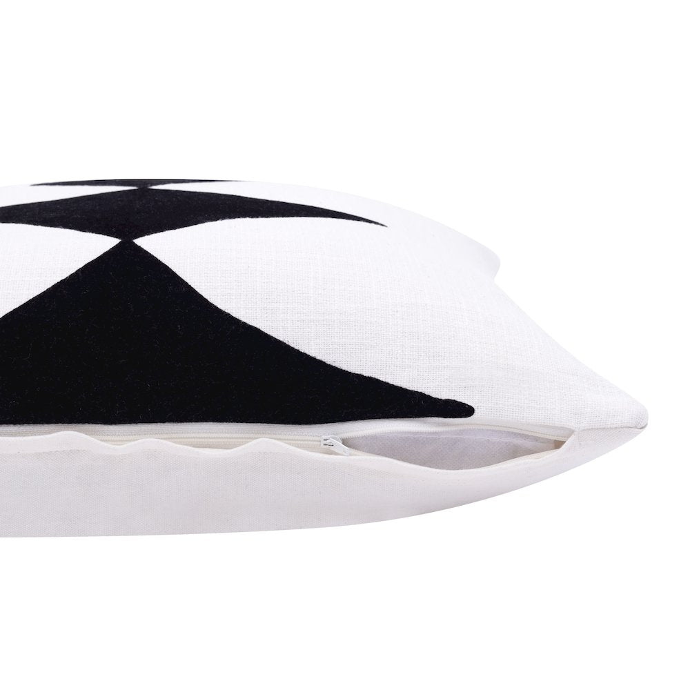 Stacy Garcia Cotton Blend Poly Filled Pillow in Black/White, 20" x 20"