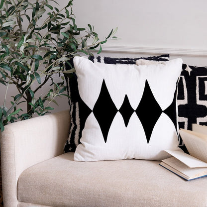 Stacy Garcia Cotton Blend Poly Filled Pillow in Black/White, 20" x 20"