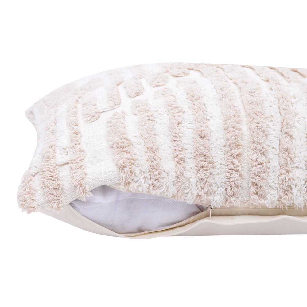 Stacy Garcia Cotton Poly Filled Pillow in Cream/White, 22" x 22"