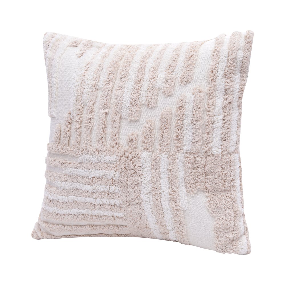 Stacy Garcia Cotton Poly Filled Pillow in Cream/White, 22" x 22"