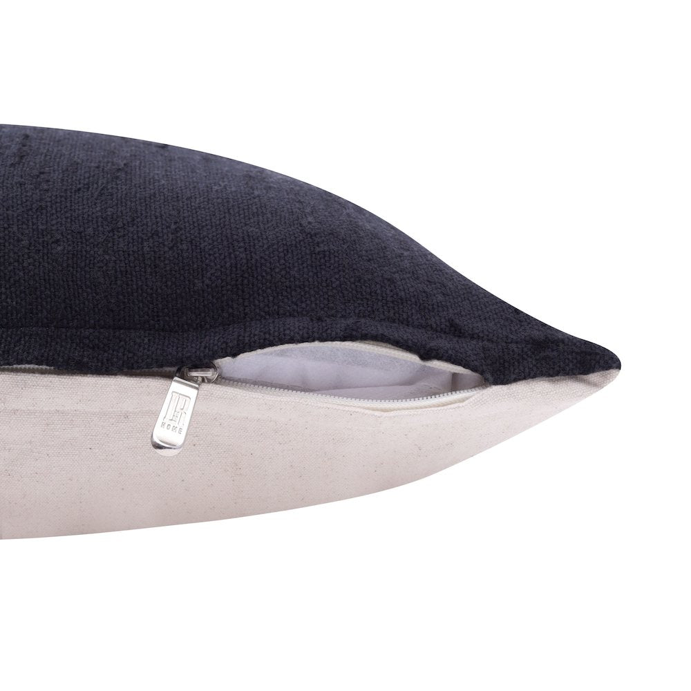 Stacy Garcia Linen Blend Poly Filled Pillow in Black, 20" x 20"