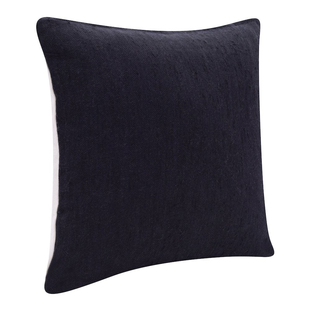 Stacy Garcia Linen Blend Poly Filled Pillow in Black, 20" x 20"
