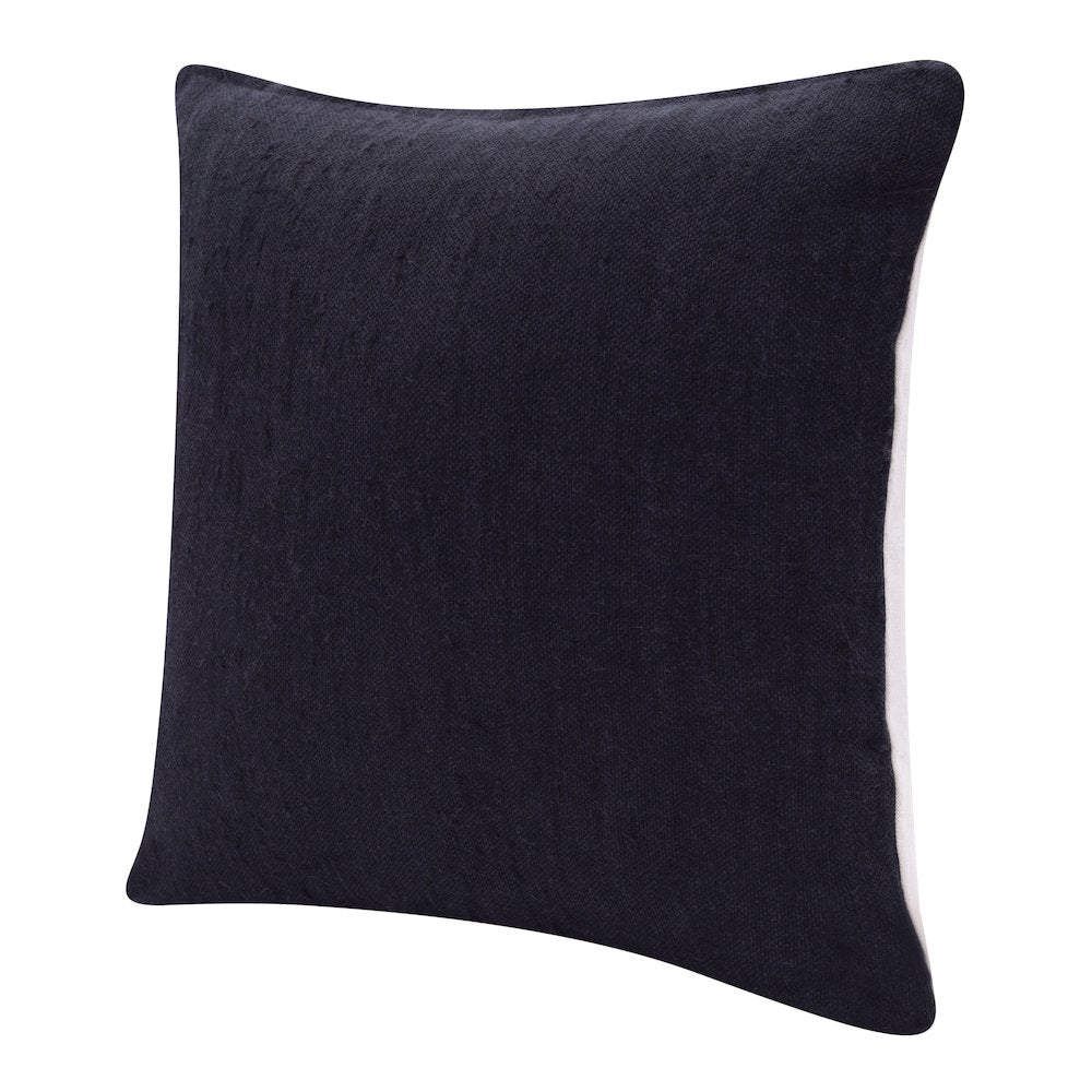 Stacy Garcia Linen Blend Poly Filled Pillow in Black, 20" x 20"