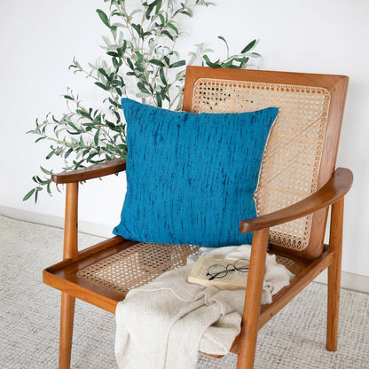 Stacy Garcia Linen Blend Poly Filled Pillow in Blue, 20" x 20"