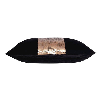 Cosmopolitan Performance Poly Filled Pillow in Black/Gold, 16" x 24"