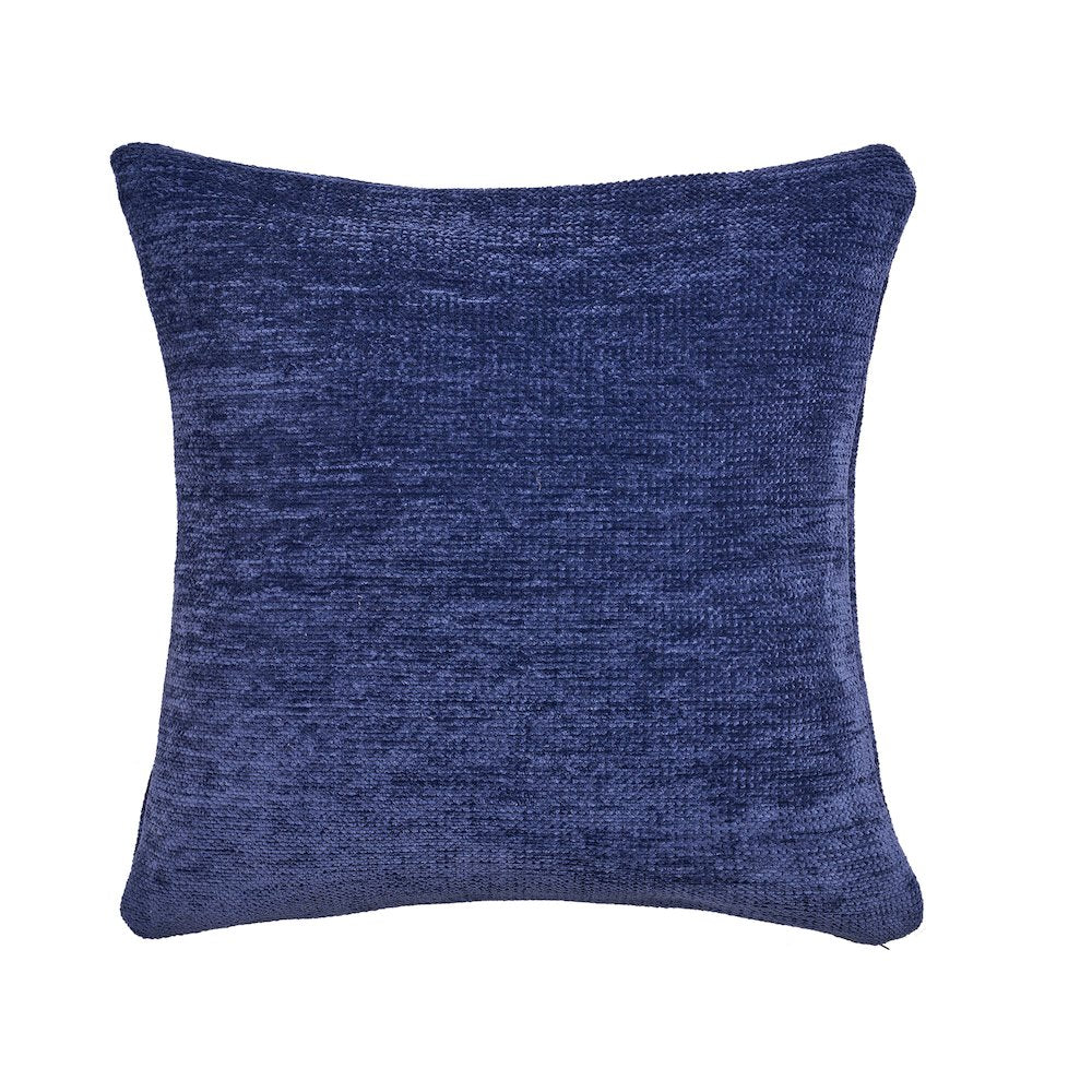 Yakar Chenille Poly Filled Pillow in Blue, 20" x 20"