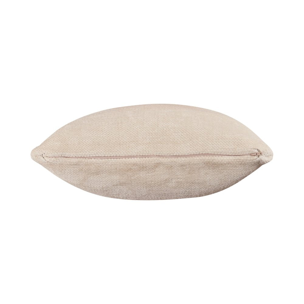 Yakar Chenille Poly Filled Pillow in Ivory, 20" x 20"