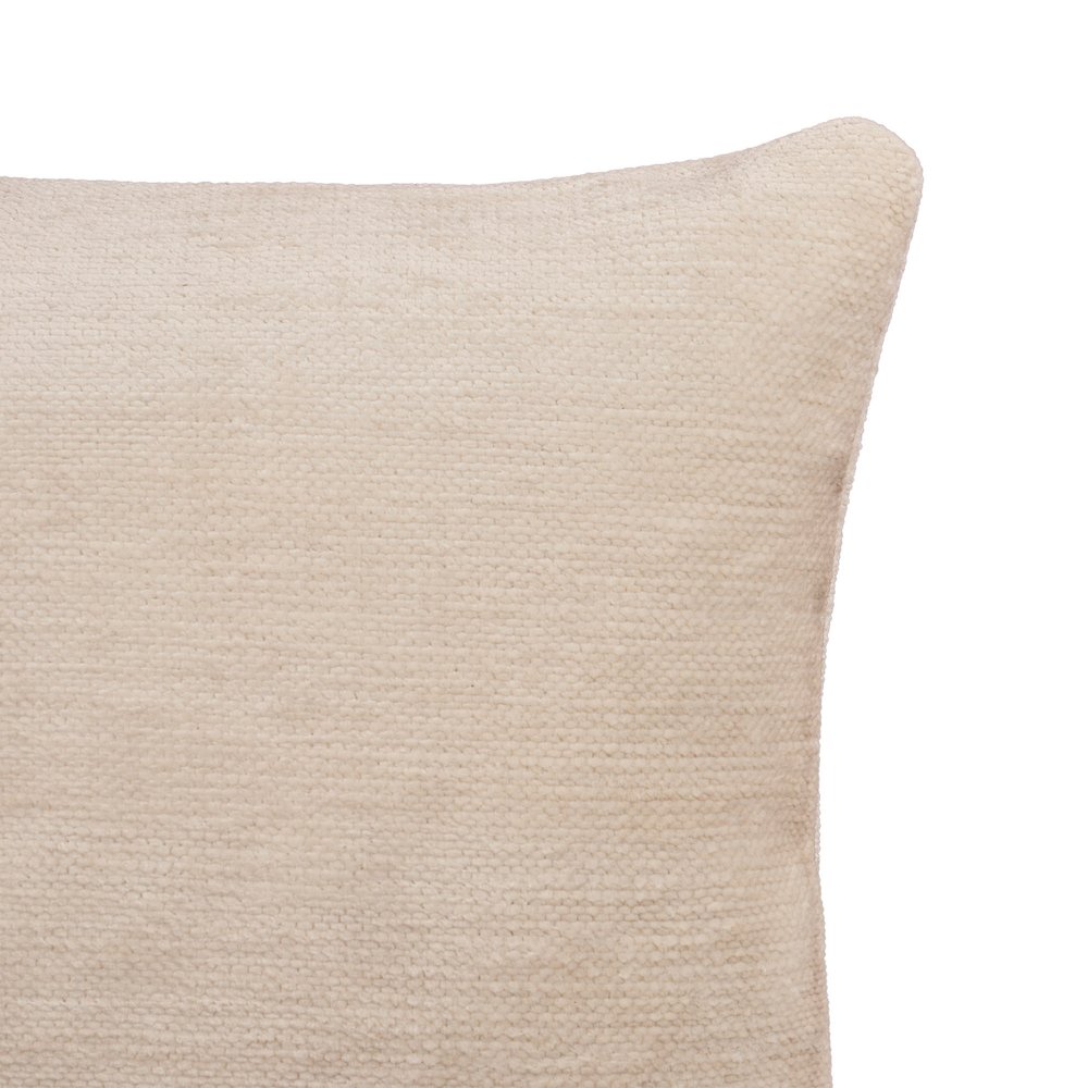Yakar Chenille Poly Filled Pillow in Ivory, 20" x 20"