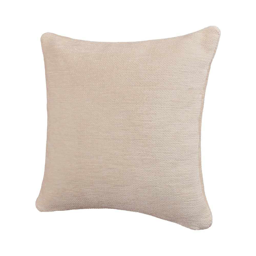 Yakar Chenille Poly Filled Pillow in Ivory, 20" x 20"
