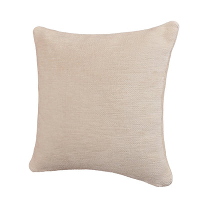 Yakar Chenille Poly Filled Pillow in Ivory, 20" x 20"