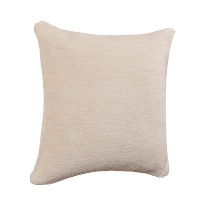 Yakar Chenille Poly Filled Pillow in Ivory, 20" x 20"