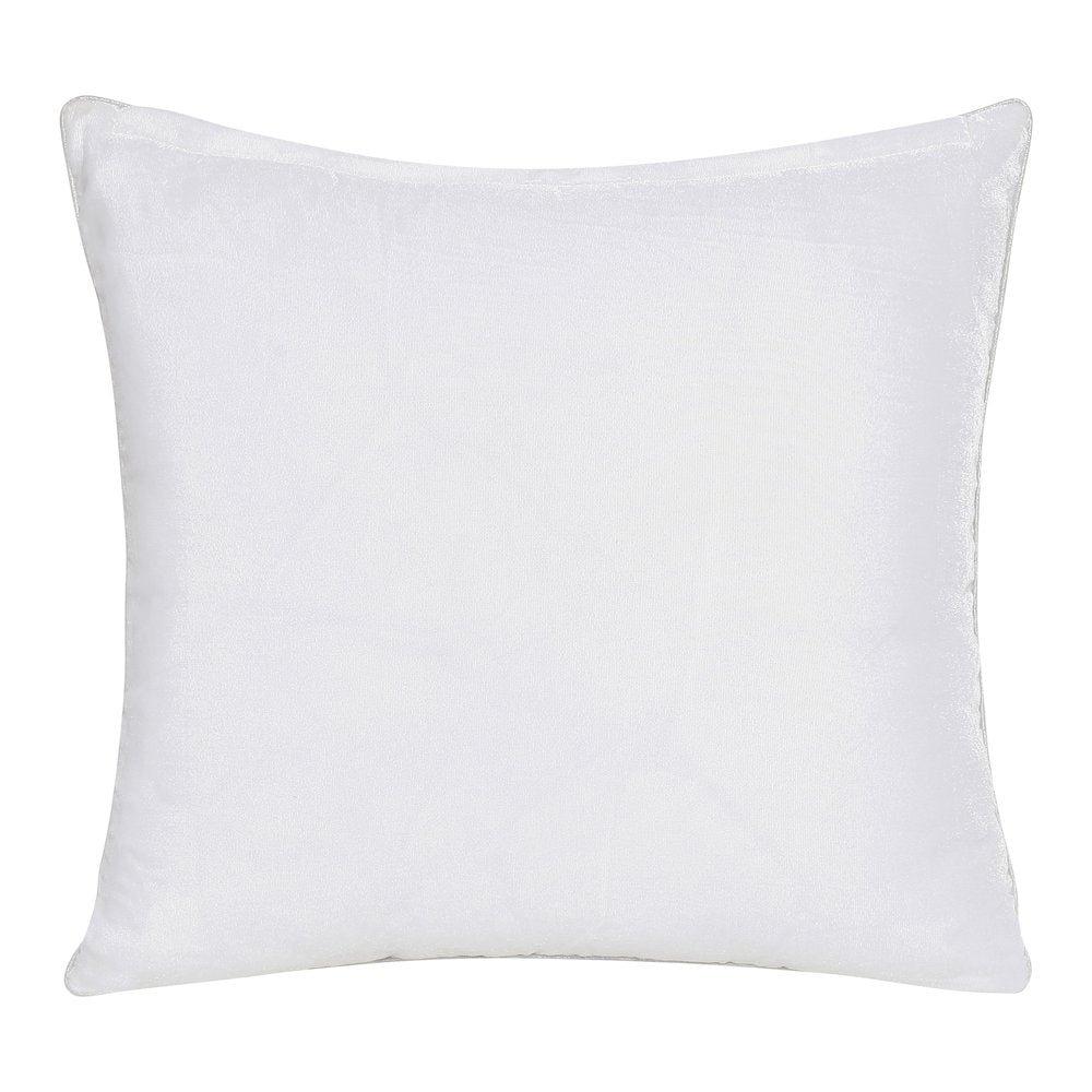 Cosmopolitan Performance Poly Filled Pillow in Ivory/Silver, 20" x 20"
