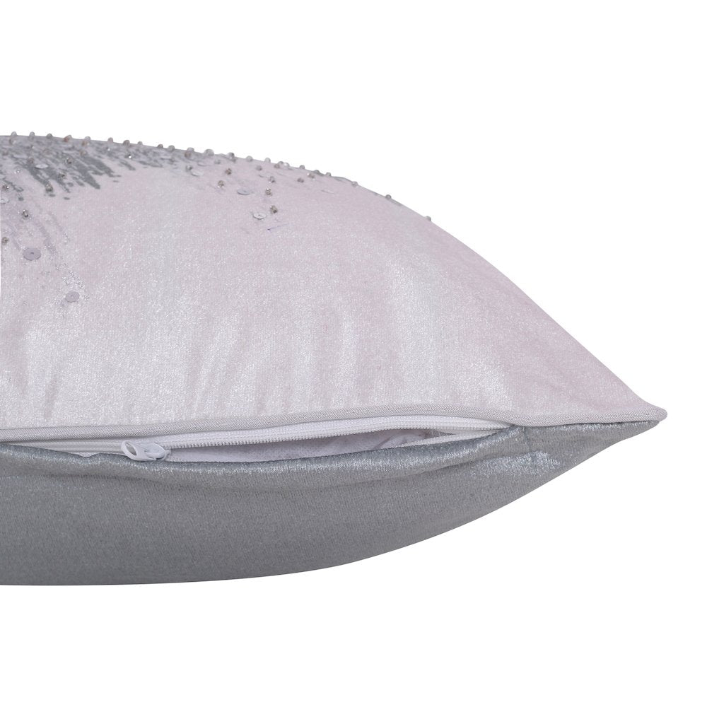 Cosmopolitan Performance Poly Filled Pillow in Ivory/Silver, 16" x 24"