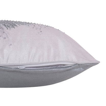 Cosmopolitan Performance Poly Filled Pillow in Ivory/Silver, 16" x 24"
