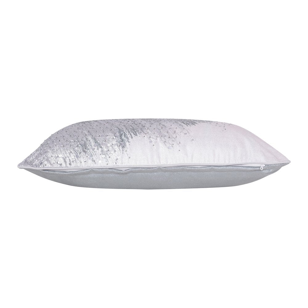 Cosmopolitan Performance Poly Filled Pillow in Ivory/Silver, 16" x 24"
