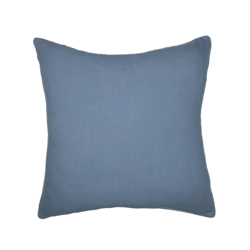 Blue/White Contemporary Striped Geometric Hand-Woven Throw Pillow Cover