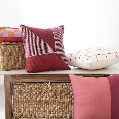 Stacy Garcia  Cotton Poly Filled Pillow in Red/White, 20" x 20"