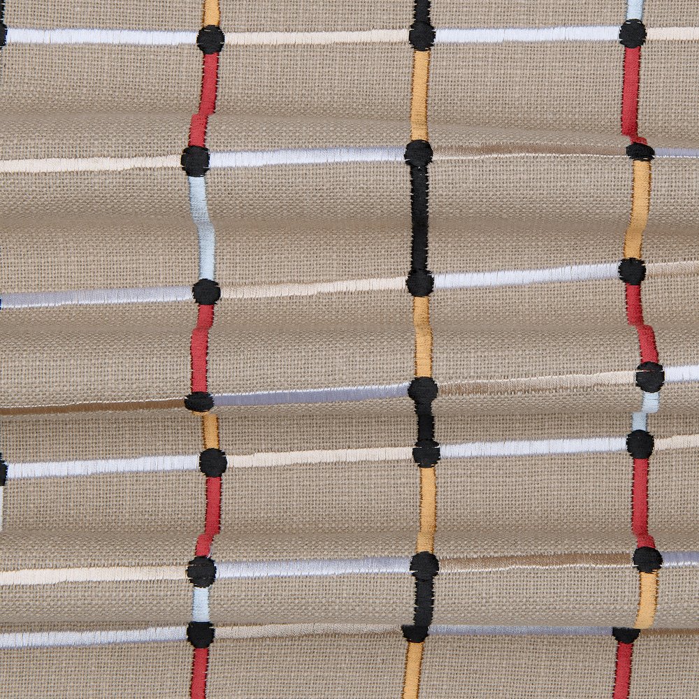 Beige/Multi Contemporary Checkered Hand-Woven Throw Pillow Cover