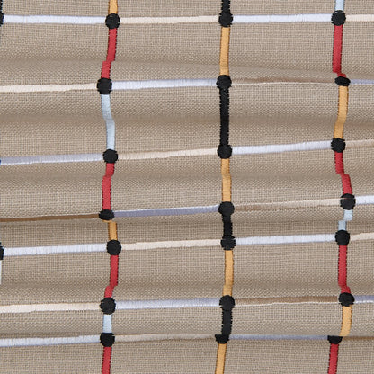 Beige/Multi Contemporary Checkered Hand-Woven Throw Pillow Cover