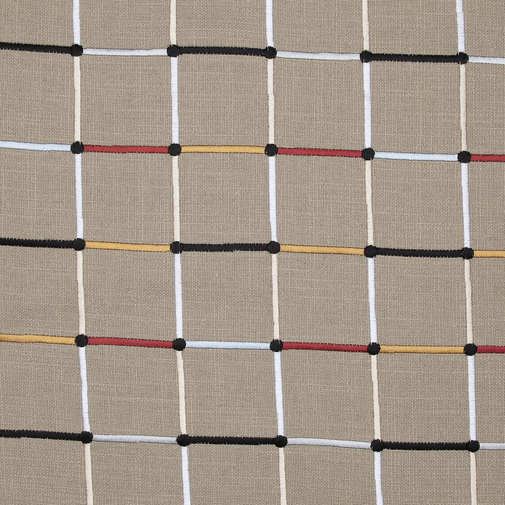 Beige/Multi Contemporary Checkered Hand-Woven Throw Pillow Cover