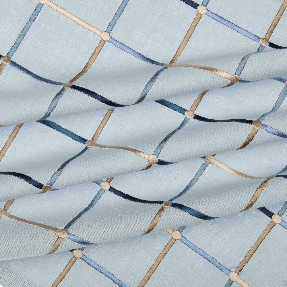 Light Blue/Multi Contemporary Checkered Hand-Woven Throw Pillow Cover