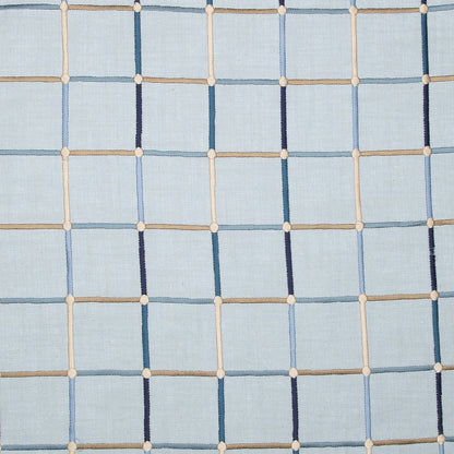 Light Blue/Multi Contemporary Checkered Hand-Woven Throw Pillow Cover