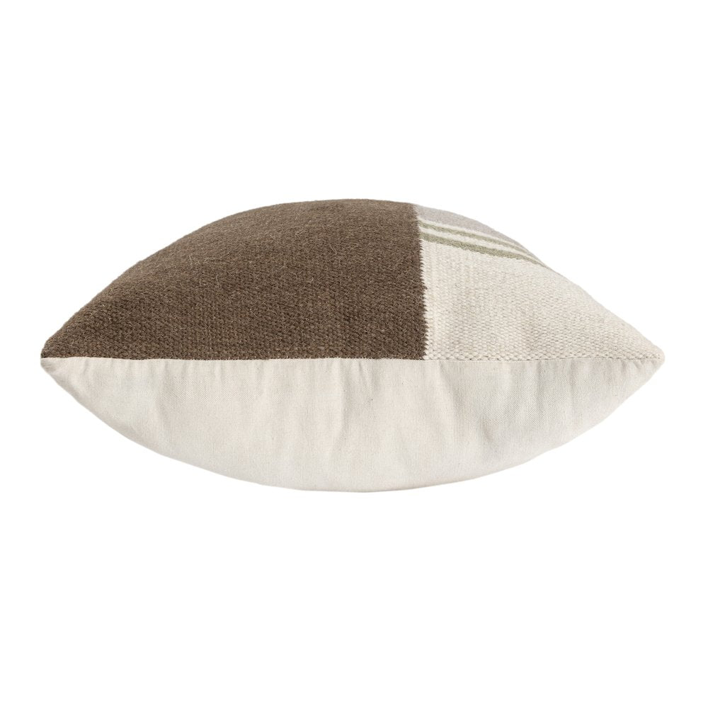 Bauhaus Wool Blend Poly Filled Pillow in Brown/Gray, 24" x 24"