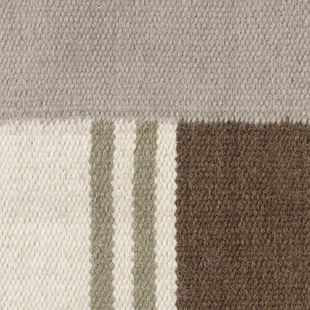 Bauhaus Wool Blend Poly Filled Pillow in Brown/Gray, 24" x 24"