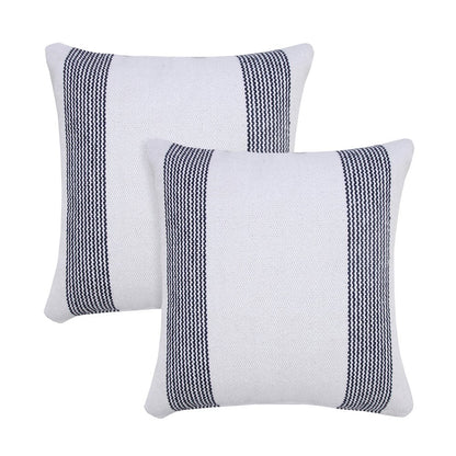 Cabana Cotton Pillow Set of 2 in Blue, 20" x 20"