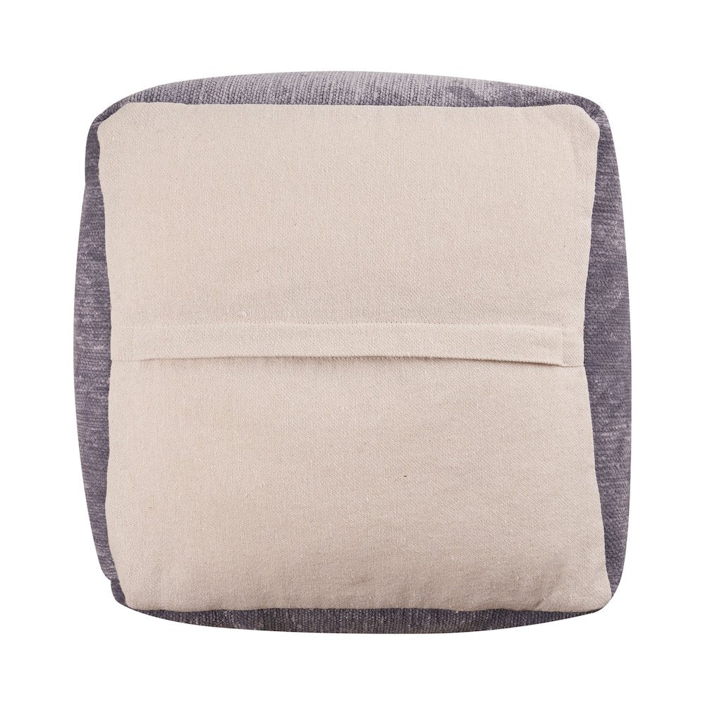 Yakar Chenille Indoor Pouf in Gray, 18" x 18" x 18"