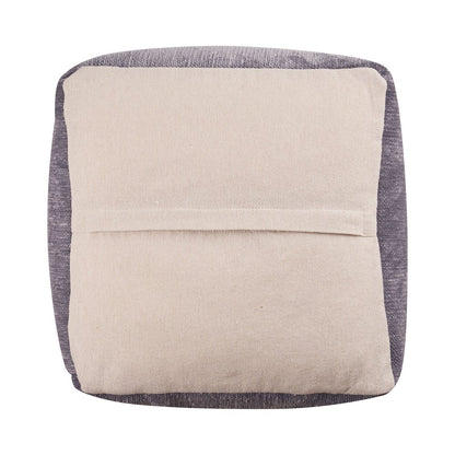 Yakar Chenille Indoor Pouf in Gray, 18" x 18" x 18"