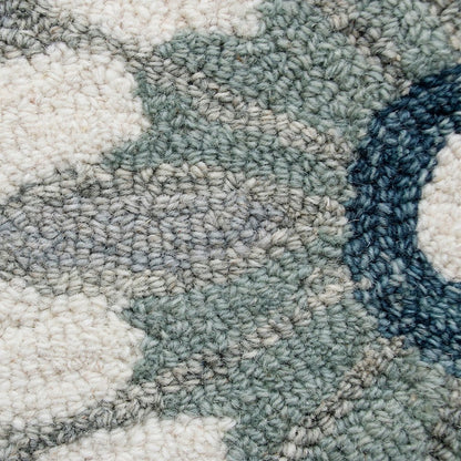 RugsA Ivory/Gray Suzani Wool Round Rug