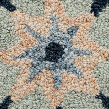 RugsA Sage/Blue Suzani Wool Round Rug