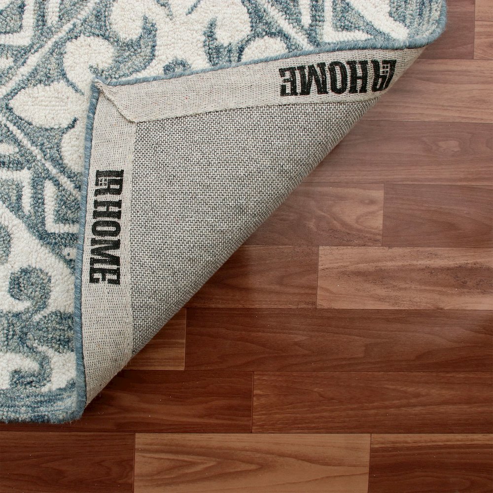 Indigo Floral Hand-Tufted Wool Runner Rug